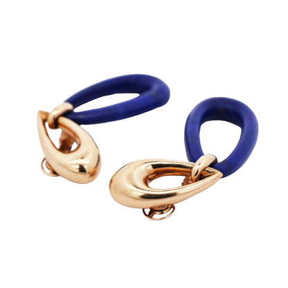 18K Gold Lapis Lazuli Earrings