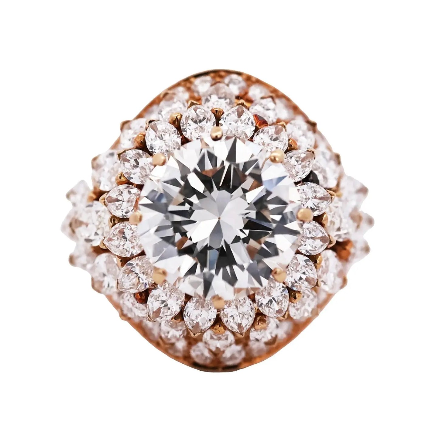 Van Cleef & Arpels, 18K Gold Diamond Ring, GIA
