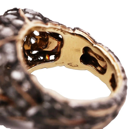 M. Buccellati, Silver-topped Gold Diamond Pearl Ring