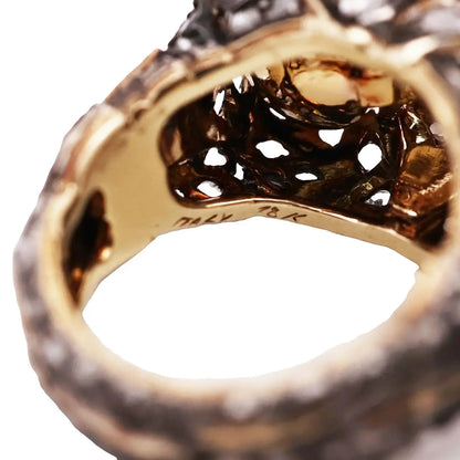 M. Buccellati, Silver-topped Gold Diamond Pearl Ring