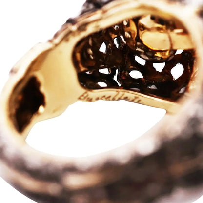 M. Buccellati, Silver-topped Gold Diamond Pearl Ring
