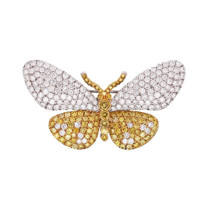 Tiffany, 18K Gold Diamond Yellow Diamond Butterfly Brooch
