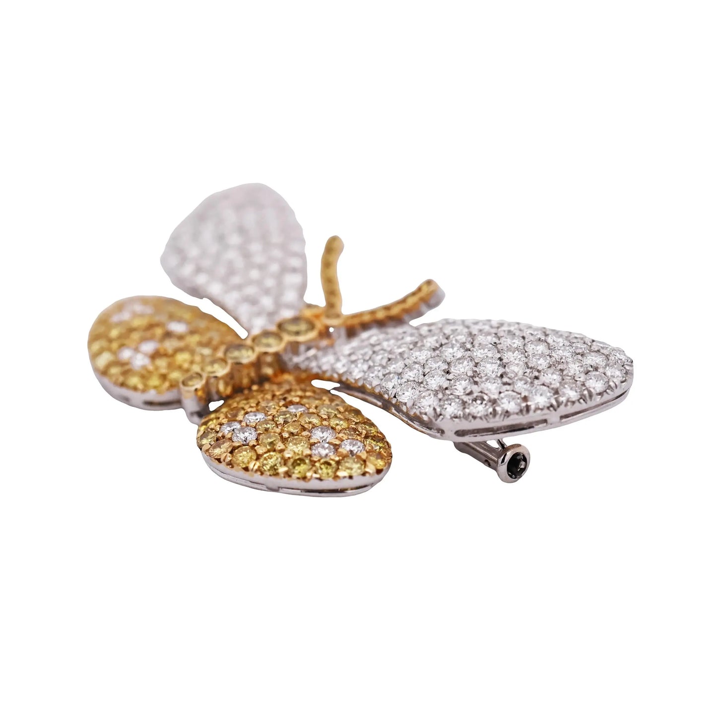 Tiffany, 18K Gold Diamond Yellow Diamond Butterfly Brooch
