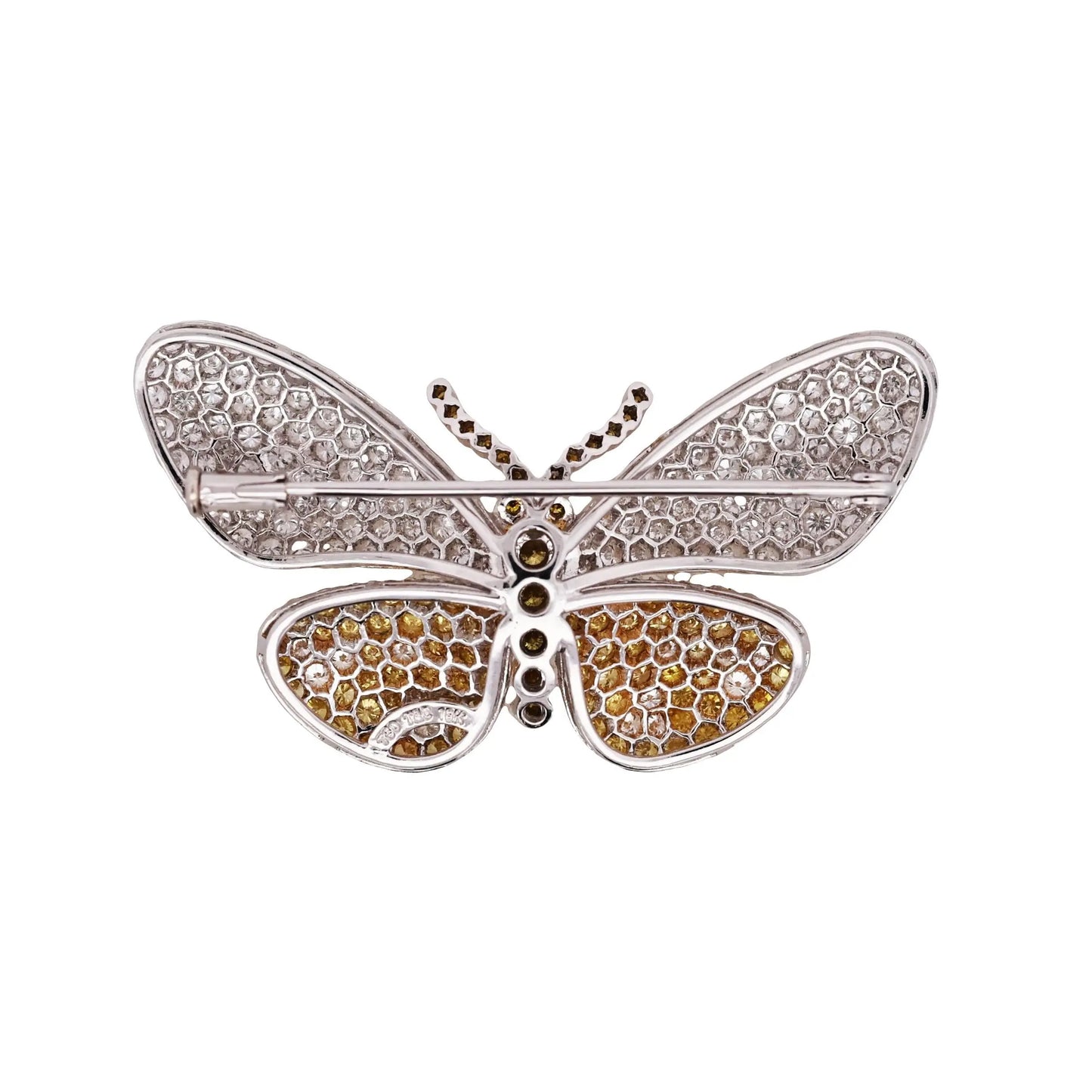 Tiffany, 18K Gold Diamond Yellow Diamond Butterfly Brooch