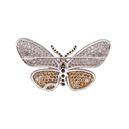 Tiffany, 18K Gold Diamond Yellow Diamond Butterfly Brooch