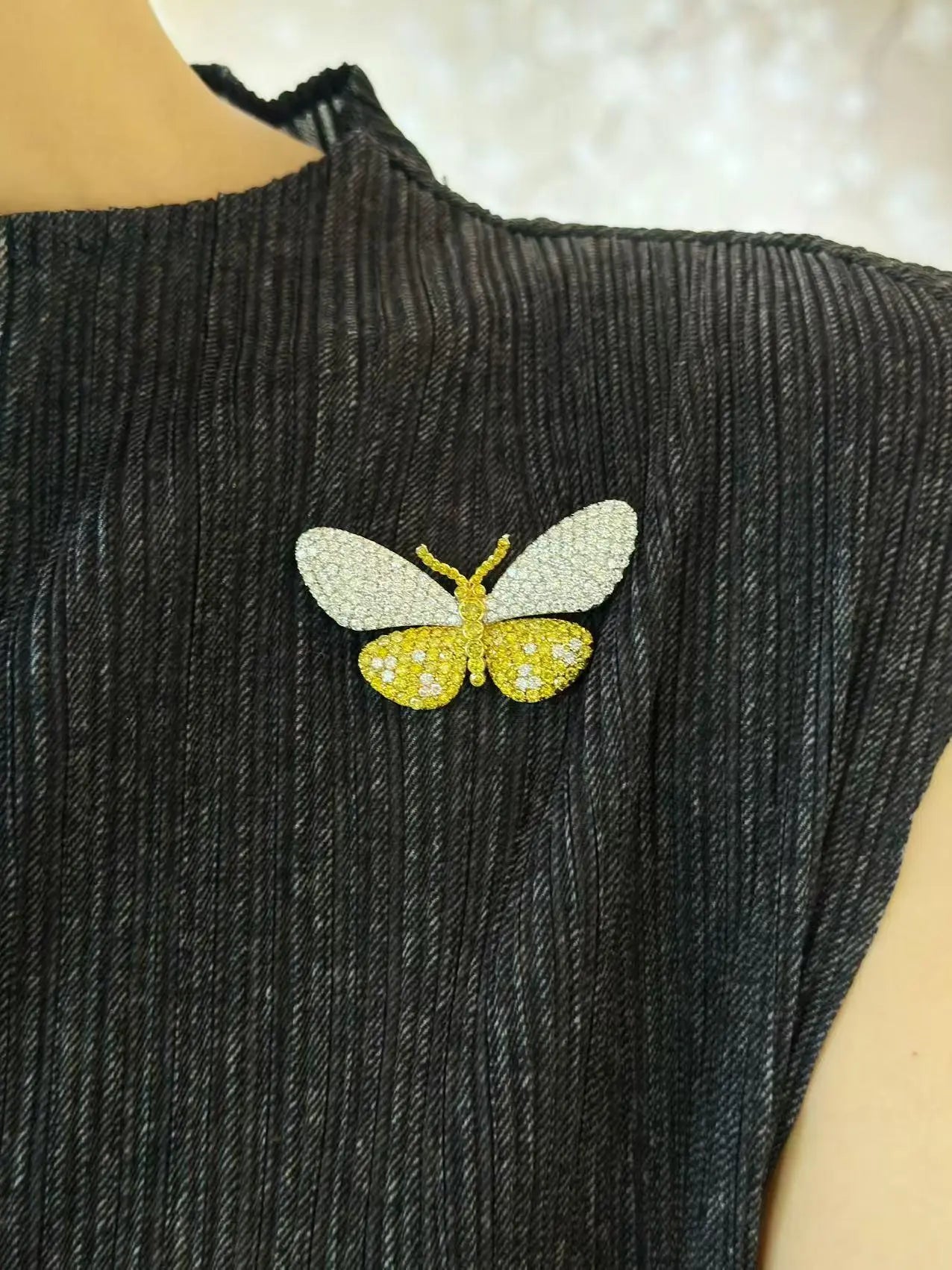 Tiffany, 18K Gold Diamond Yellow Diamond Butterfly Brooch
