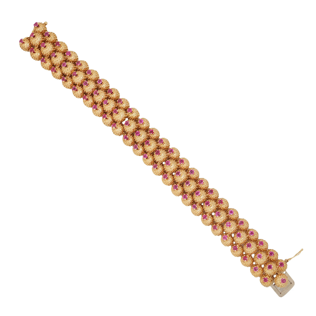 Tiffany, 18K Gold Ruby Diamond Cactus Bracelet