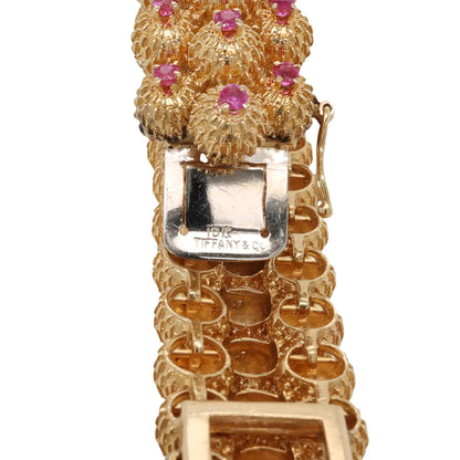 Tiffany, 18K Gold Ruby Diamond Cactus Bracelet