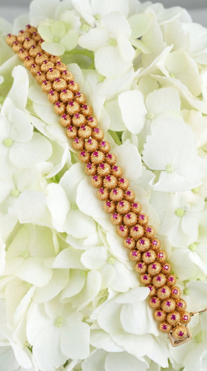 Tiffany, 18K Gold Ruby Diamond Cactus Bracelet Tiffany & Co.
