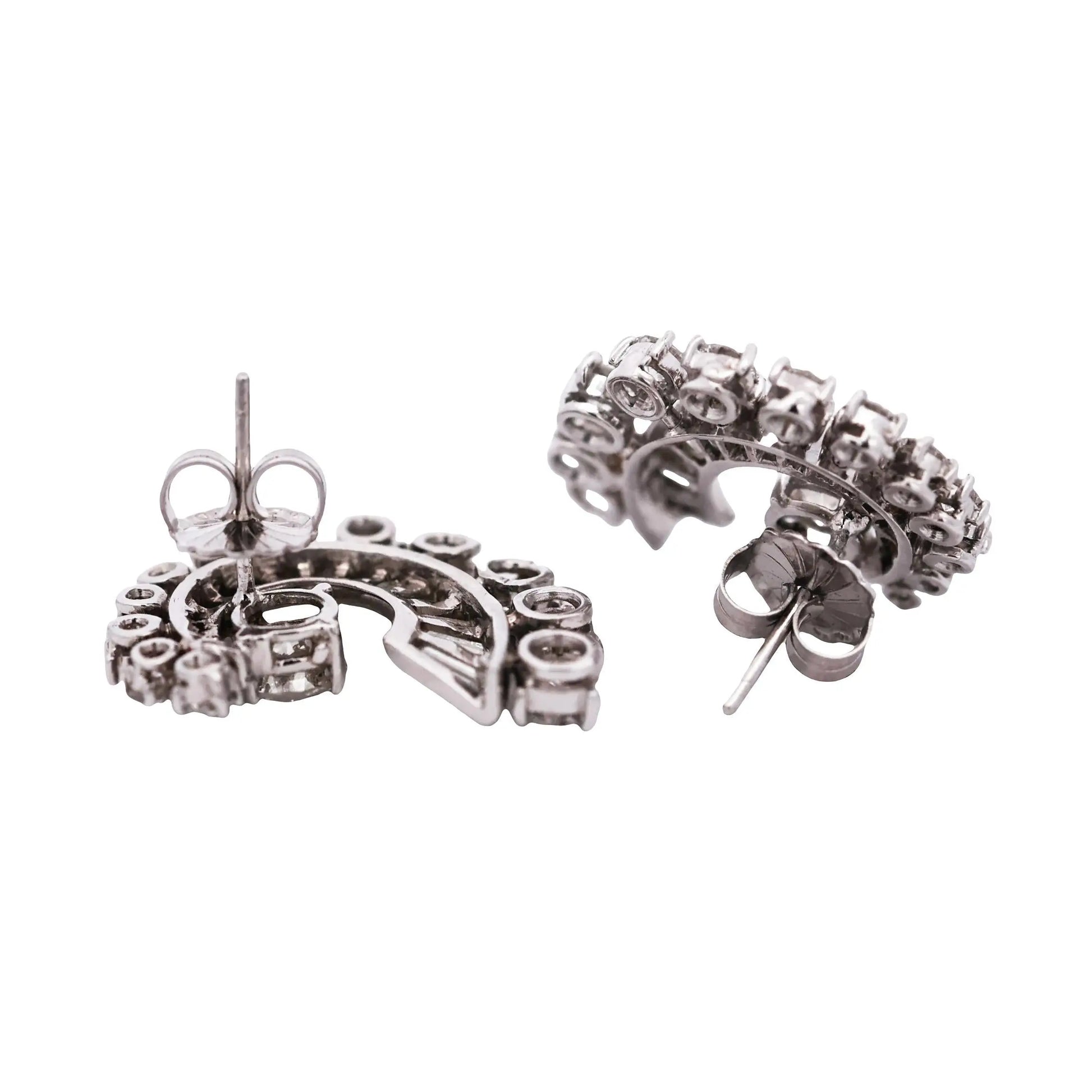 Platinum Diamond Earrings, GIA