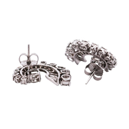 Platinum Diamond Earrings, GIA