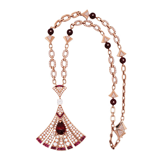 Bvlgari, 18K Gold Tourmaline Diamond Divas Dream Pendant Necklace Bvlgari
