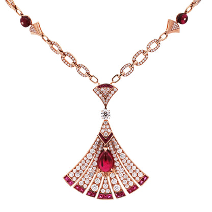Bvlgari, 18K Gold Tourmaline Diamond Divas Dream Pendant Necklace