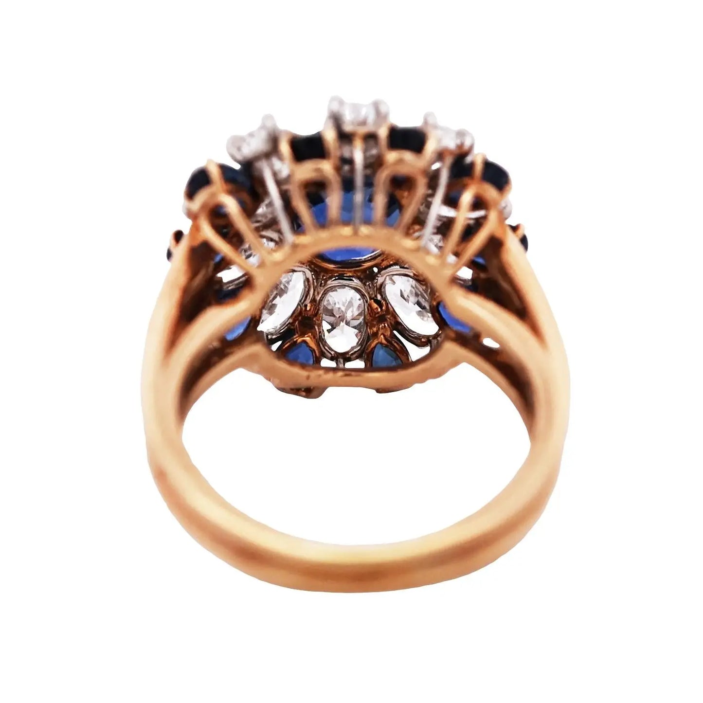 Oscar Heyman, Platinum 18K Gold Sapphire Diamond Ring, AGL