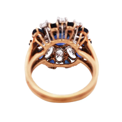 Oscar Heyman, Platinum 18K Gold Sapphire Diamond Ring, AGL