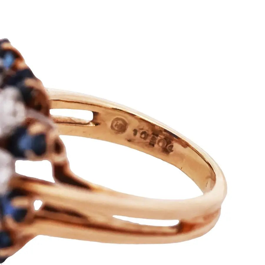 Oscar Heyman, Platinum 18K Gold Sapphire Diamond Ring, AGL