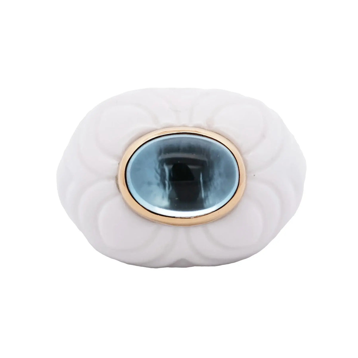 Bvlgari, 18K Gold Topaz Ceramic Ring