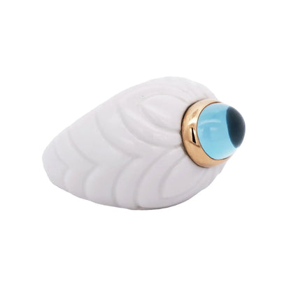 Bvlgari, 18K Gold Topaz Ceramic Ring