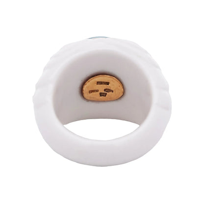 Bvlgari, 18K Gold Topaz Ceramic Ring Bvlgari