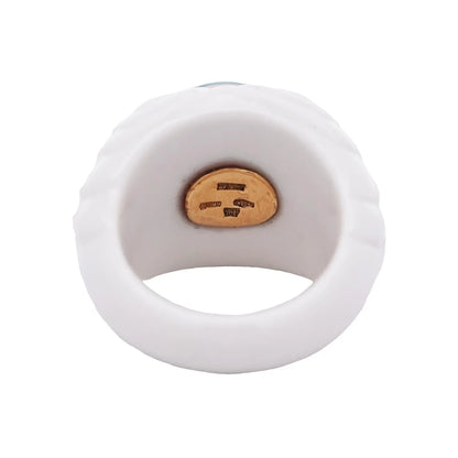 Bvlgari, 18K Gold Topaz Ceramic Ring