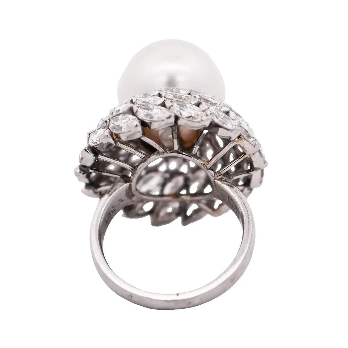 Van Cleef & Arpels, Platinum Pearl Diamond Ring