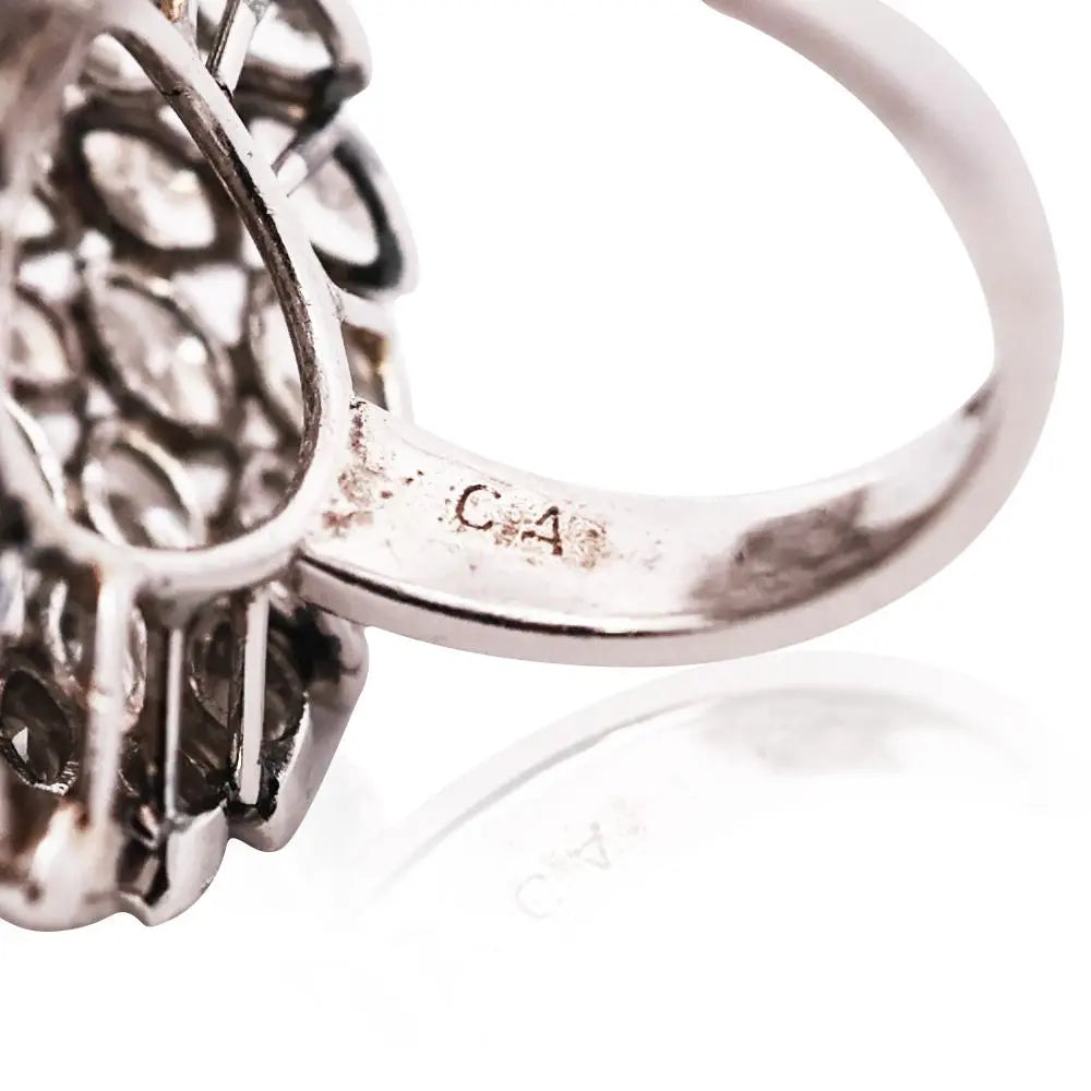 Van Cleef & Arpels, Platinum Pearl Diamond Ring