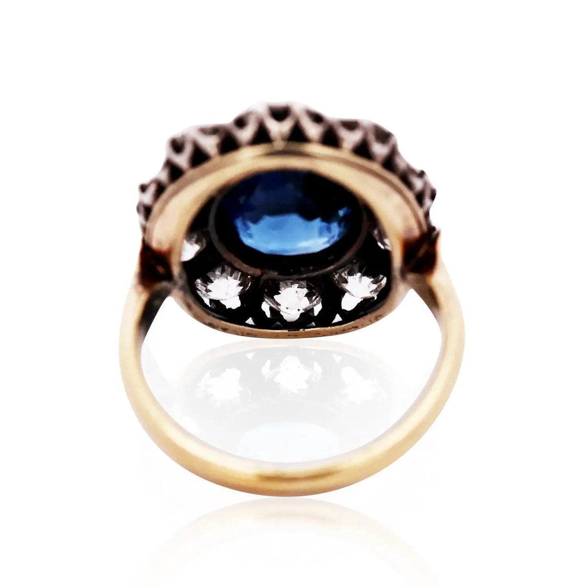 18K Gold 5.26ct Ceylon unheated Sapphire Diamond Ring, GRS