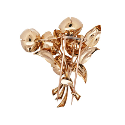Van Cleef & Arpels, 18K Gold Diamond Buttercup Flower Brooch