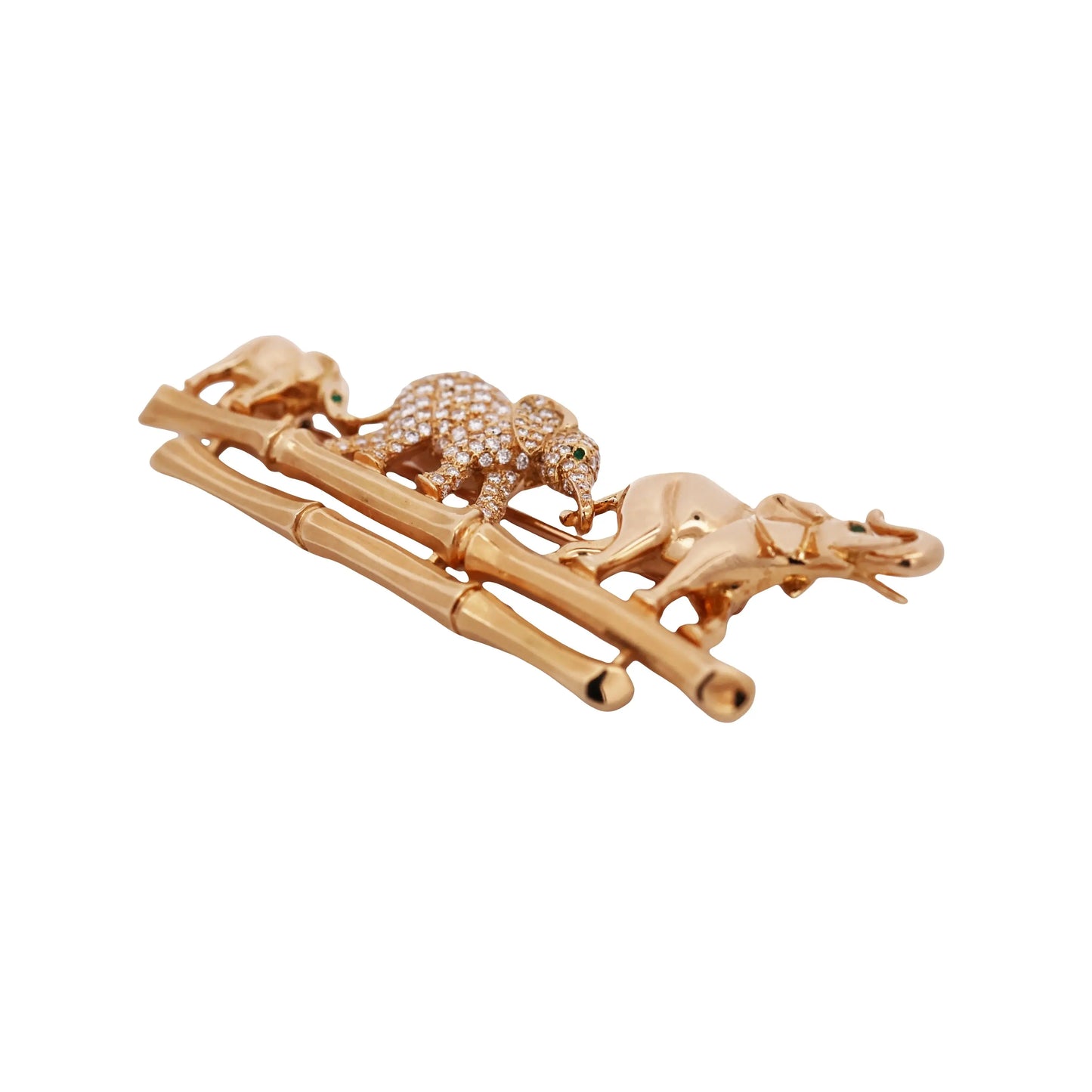 Cartier, 18K Gold Diamond Elephant Brooch Cartier