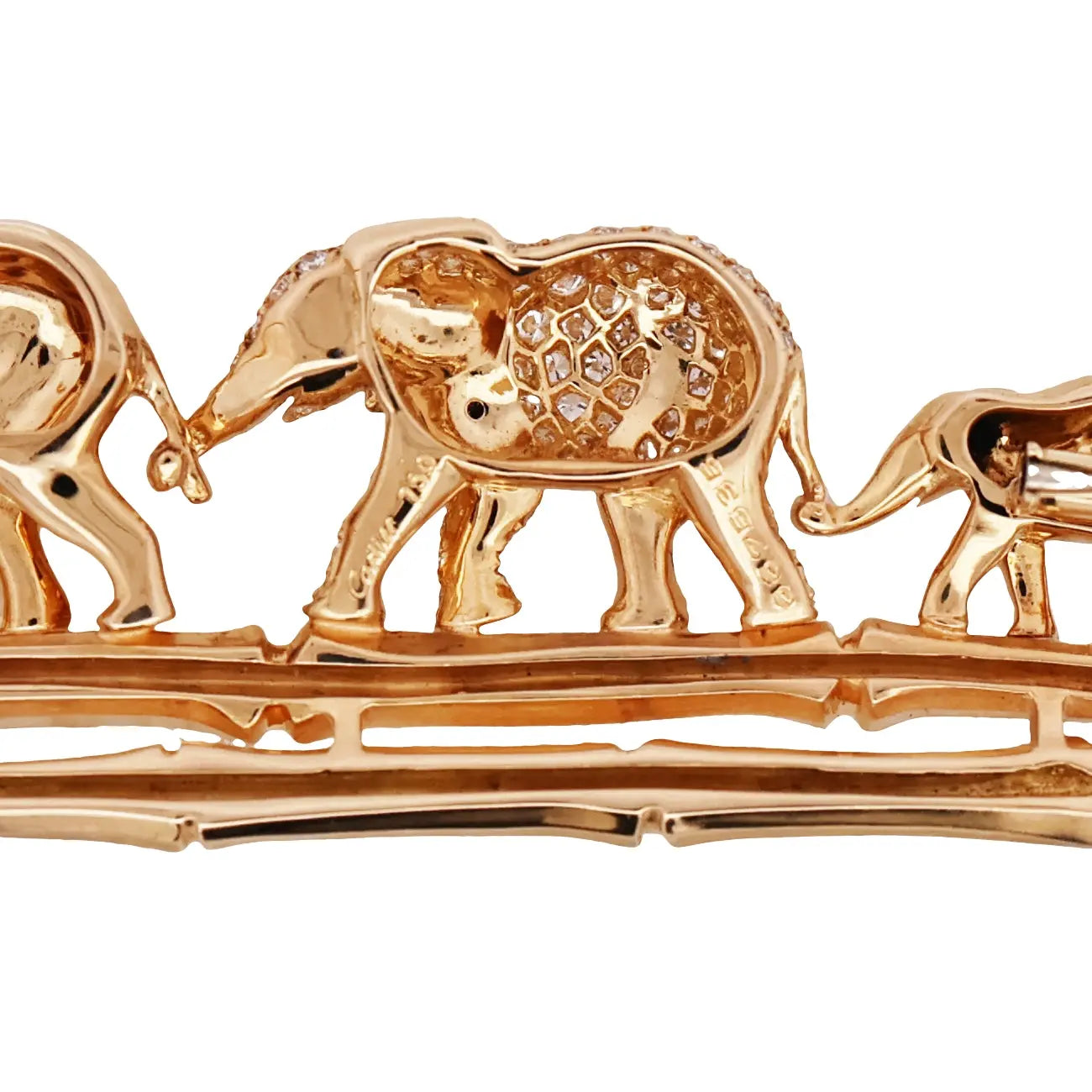 Cartier, 18K Gold Diamond Elephant Brooch Cartier