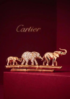 Cartier, 18K Gold Diamond Elephant Brooch