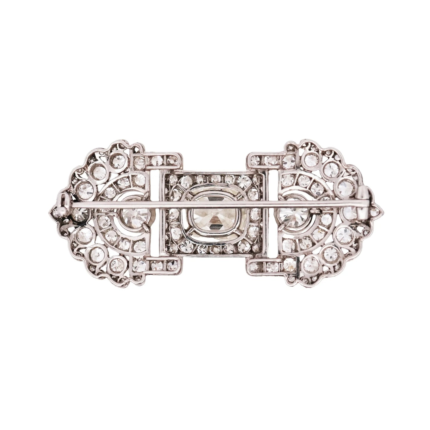 Art Deco, Platinum Diamond Brooch Lueur Jewelry