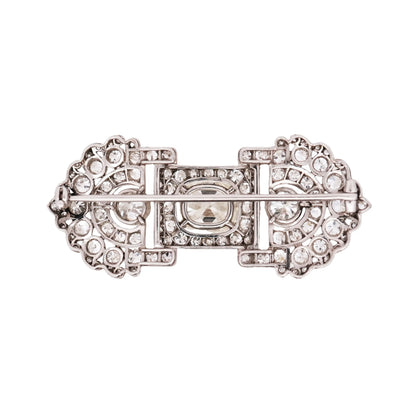 Art Deco, Platinum Diamond Brooch Lueur Jewelry