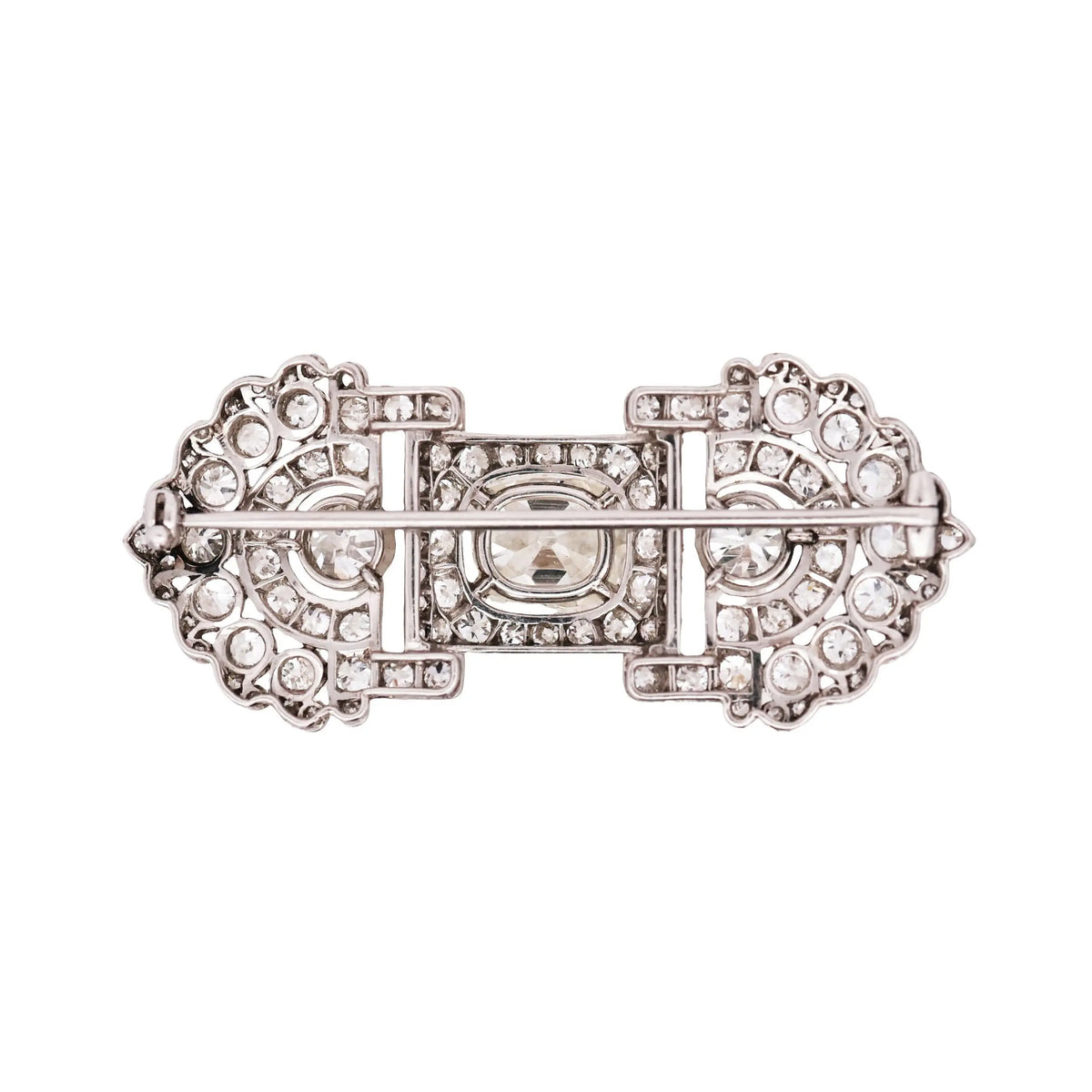 Art Deco, Platinum Diamond Brooch, IAJA, GIA