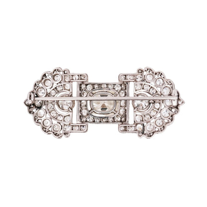 Art Deco, Platinum Diamond Brooch, IAJA, GIA