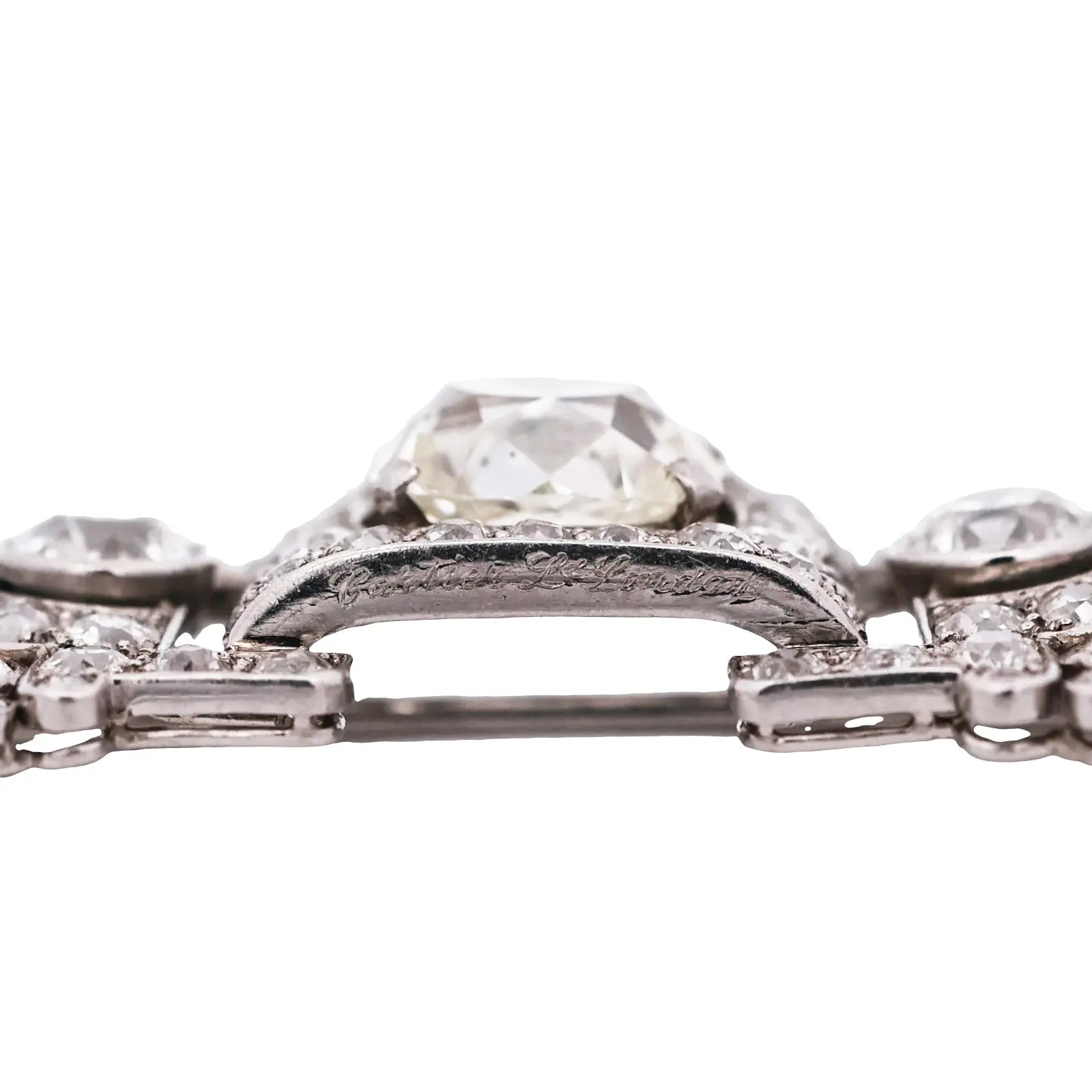 Art Deco, Platinum Diamond Brooch Lueur Jewelry