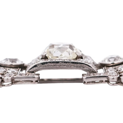 Art Deco, Platinum Diamond Brooch Lueur Jewelry