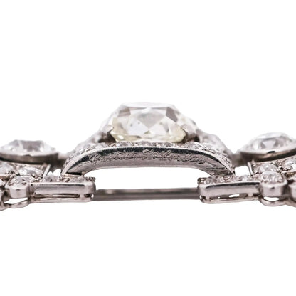 Art Deco, Platinum Diamond Brooch, IAJA, GIA