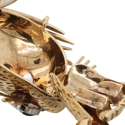 Van Cleef & Arpels, 18K Gold Diamond Enamel Lion Brooch VCA