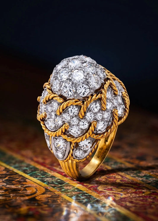 18K Gold Diamond ring Lueur Jewelry