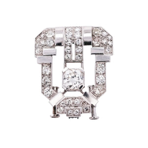 Art Deco, Platinum Diamond Brooch