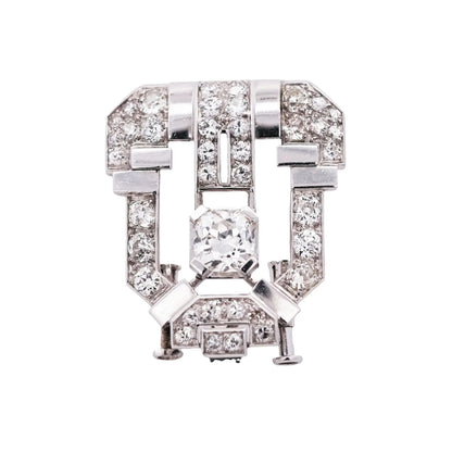 Art Deco, Platinum Diamond Brooch