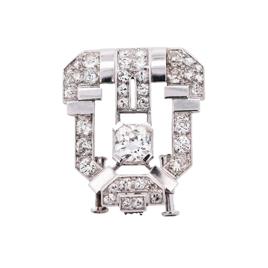 Art Deco, Platinum Diamond Brooch