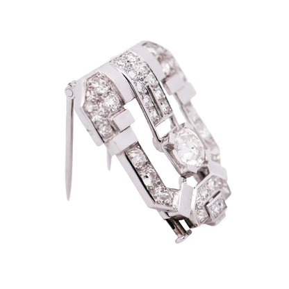 Art Deco, Platinum Diamond Brooch