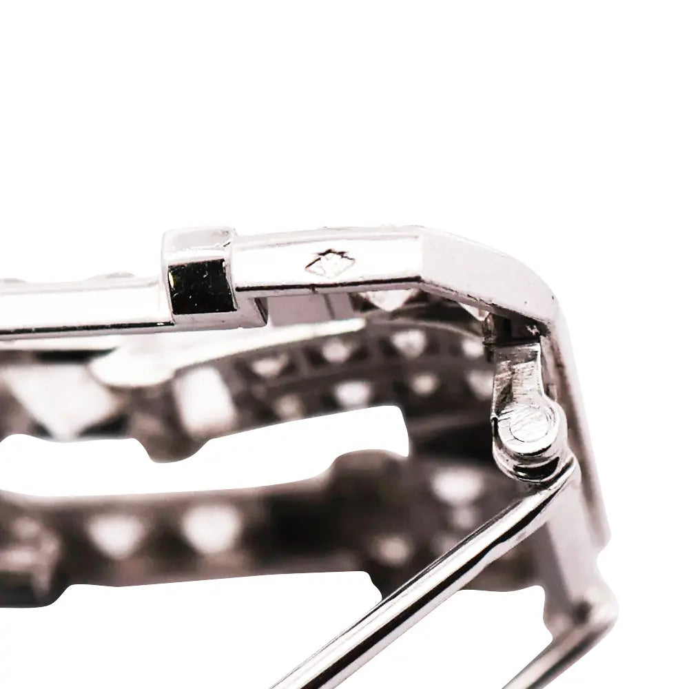 Art Deco, Platinum Diamond Brooch Lueur Jewelry