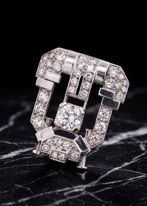 Art Deco, Platinum Diamond Brooch
