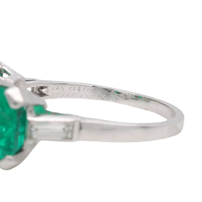 Van Cleef & Arpels, 3.26ct Diamond Emerald Ring, GIA, Certificate Van Cleef & Arpels