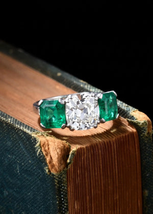 Van Cleef & Arpels, 3.26ct Diamond Emerald Ring, GIA, Certificate