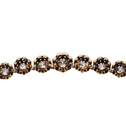 Silver-top-Gold Enamel Diamond Necklace Lueur Jewelry