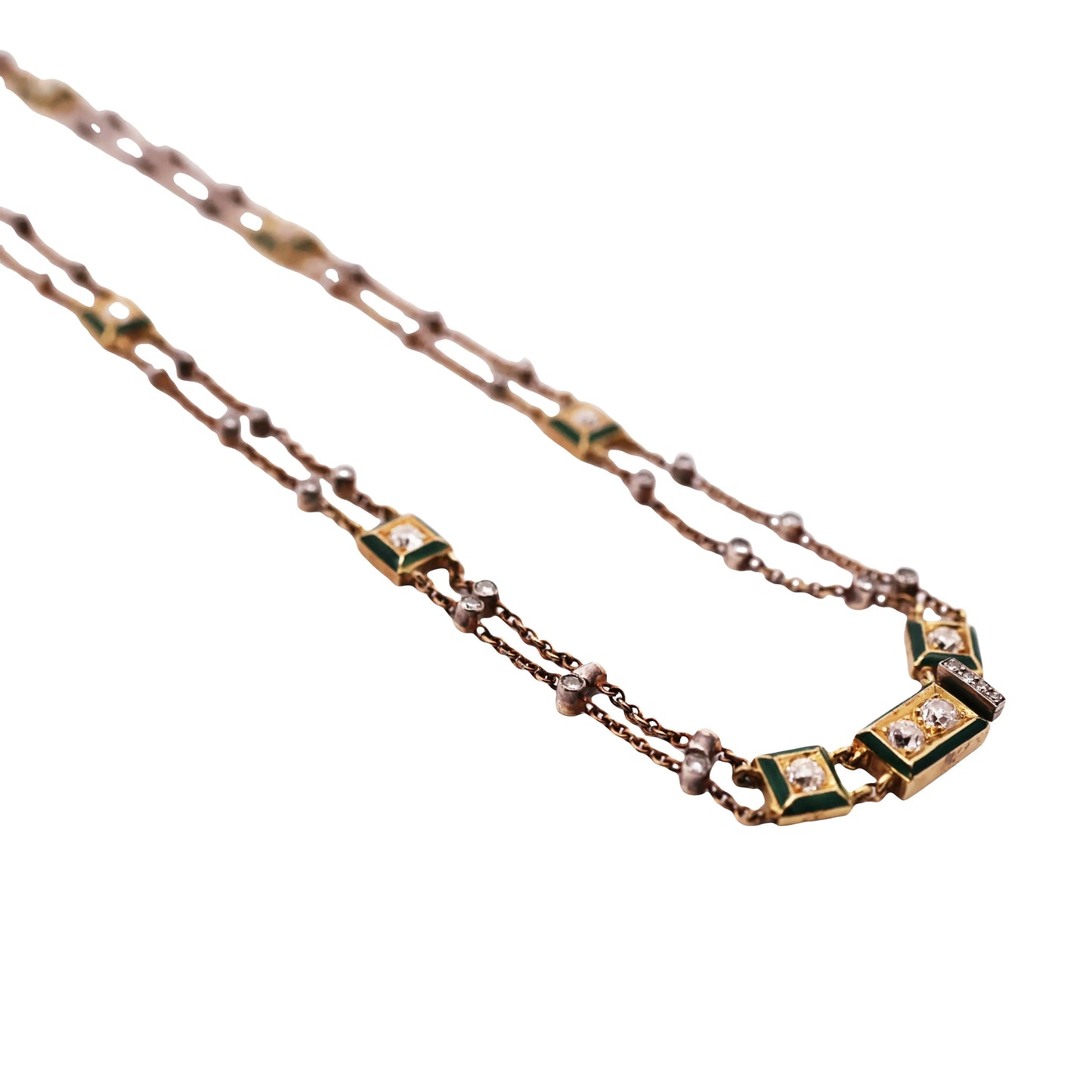 Gold Sapphire Pearl Diamond Pendant Necklace Lueur Jewelry